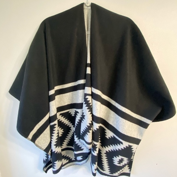 Gap black/grey Ruana/Poncho, one size - Picture 1 of 4
